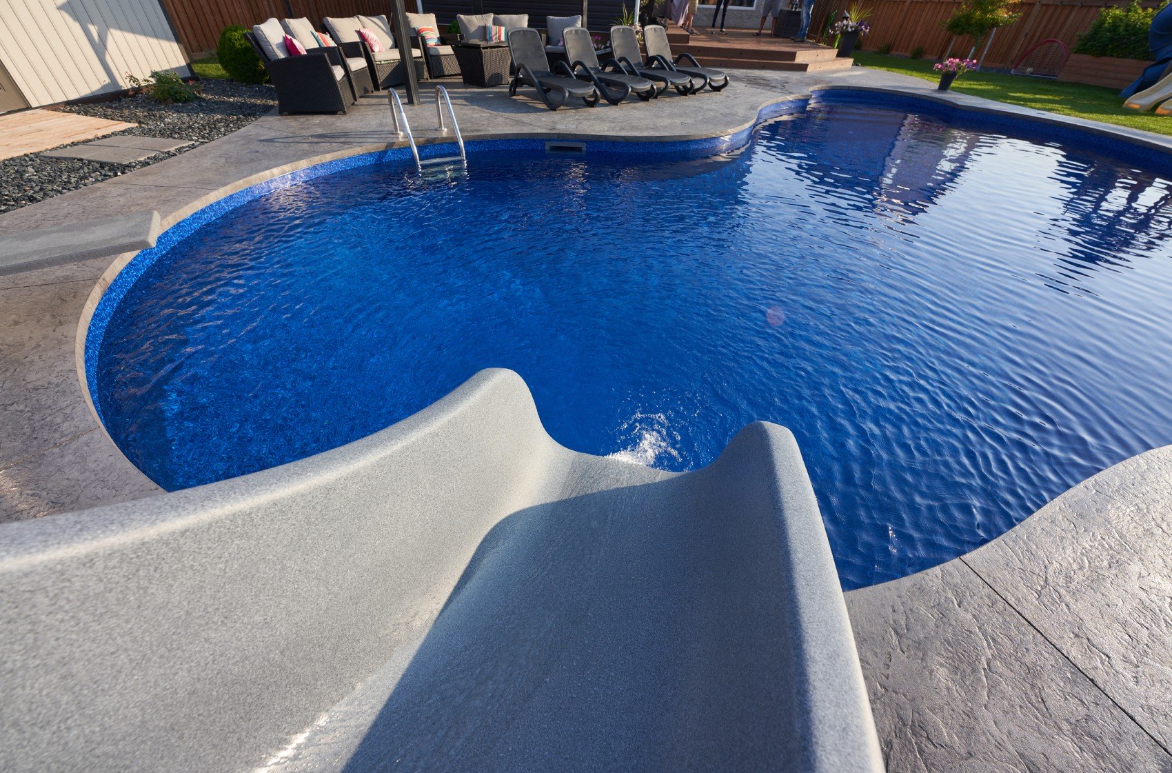 backyard pool slide